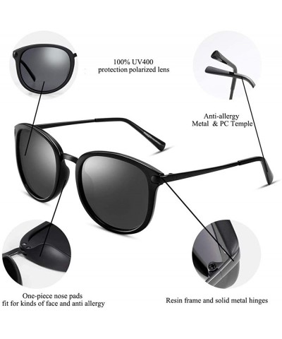 Oval Oversize Polarized Sunglasses for Women&Men Vintage Eyewear for Driving Beach Shopping Travel PZ9238 - C818OYQALNS $17.63