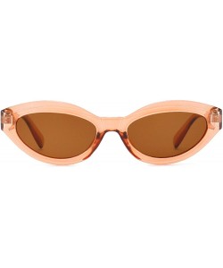 Sport Retro Classic Oval Sunglasses for Women plastic PC UV 400 Protection Sunglasses - Brown - C218SART3QS $17.95