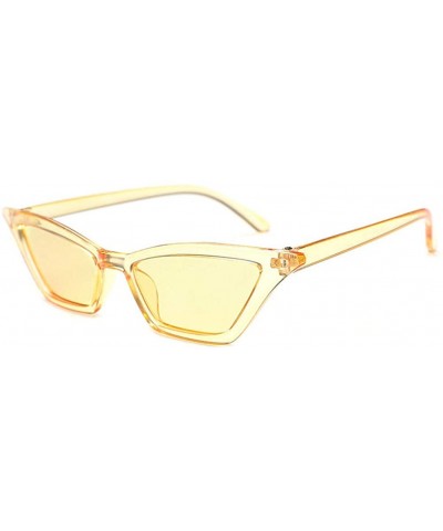 Cat Eye Cat Eye Sunglasses Color Mirror Lens Vintage Mod Style Retro Kurt Cobain Reflective Sunglasses - C3 Yellow Yellow - C...