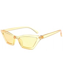 Cat Eye Cat Eye Sunglasses Color Mirror Lens Vintage Mod Style Retro Kurt Cobain Reflective Sunglasses - C3 Yellow Yellow - C...