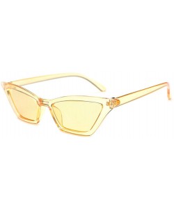 Cat Eye Cat Eye Sunglasses Color Mirror Lens Vintage Mod Style Retro Kurt Cobain Reflective Sunglasses - C3 Yellow Yellow - C...