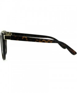 Cat Eye Womens Luxury Metal Brow Trim Oversize Cat Eye Designer Sunglasses - Tortoise Brown - C6180C9GYNX $8.89