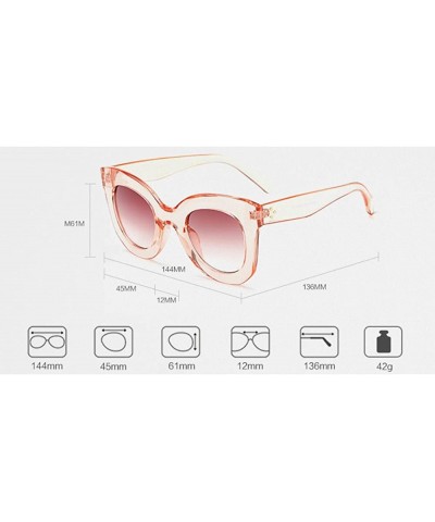 Cat Eye Butterfly Sunglasses Semi Cat Eye Glasses Plastic Frame Clear Gradient Lenses - Black - CU1822G6IZO $17.73