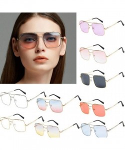 Semi-rimless Unisex Colorful Lens Oversized Frame Sunglasses UV Polarised Pilot Classic Vintage Retro Glasses Eyeswear - CO19...