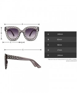 Oversized Womens Oversized Rhinestone Sunglasses Square Sun Glasses Women Accessories - Light Brown - CZ18EIKYXEZ $13.72