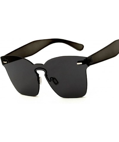 Oversized Unisex Sunglasses Fashion Style Design UV400 - Black - CI183G8TUDW $14.80