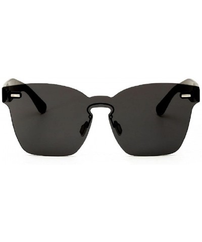 Oversized Unisex Sunglasses Fashion Style Design UV400 - Black - CI183G8TUDW $14.80