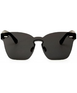 Oversized Unisex Sunglasses Fashion Style Design UV400 - Black - CI183G8TUDW $14.80