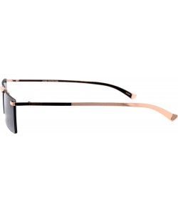 Rectangular Rimless Rectangular Frame Sunglasses Unisex Geometric Fashion Shades UV400 - Gold (Smoke) - CA1988YY2RH $11.13