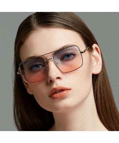Semi-rimless Unisex Colorful Lens Oversized Frame Sunglasses UV Polarised Pilot Classic Vintage Retro Glasses Eyeswear - CO19...