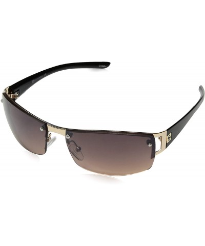 Shield Men's 5031SP Rimless Vented Rectangular Sunglasses with 100% UV Protection- 63 mm - Gold & Black - CF18NN3TTME $55.49