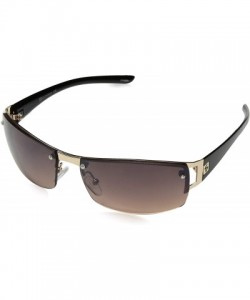Shield Men's 5031SP Rimless Vented Rectangular Sunglasses with 100% UV Protection- 63 mm - Gold & Black - CF18NN3TTME $22.07