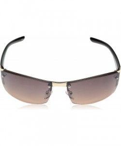 Shield Men's 5031SP Rimless Vented Rectangular Sunglasses with 100% UV Protection- 63 mm - Gold & Black - CF18NN3TTME $22.07