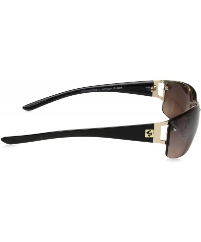 Shield Men's 5031SP Rimless Vented Rectangular Sunglasses with 100% UV Protection- 63 mm - Gold & Black - CF18NN3TTME $22.07