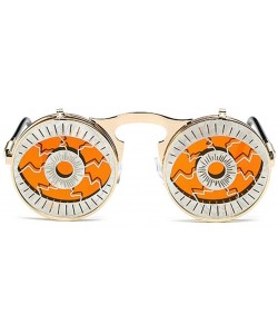 Round Vintage Flip Up Sunglasses Juniors John Lennon Style Circle Sun Glasses - Goldc16 - C218RN6L4I6 $15.24