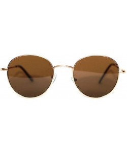 Round Round Metal Frame Sunglasses for Men Women - Brown - CY18WA9RRYS $32.94