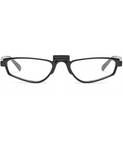 Square Small Narrow Rectangle Lady Sunglass - Black/Clear - C618DWKKZSU $10.56