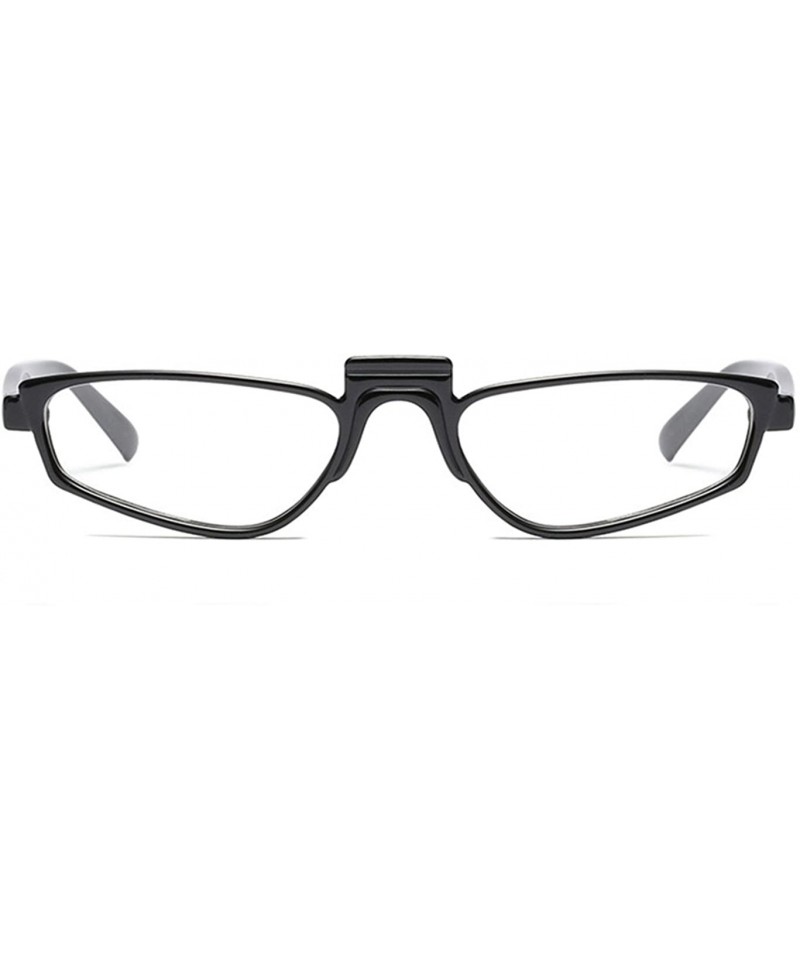 Square Small Narrow Rectangle Lady Sunglass - Black/Clear - C618DWKKZSU $10.56