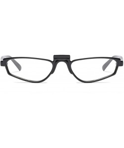 Square Small Narrow Rectangle Lady Sunglass - Black/Clear - C618DWKKZSU $10.56