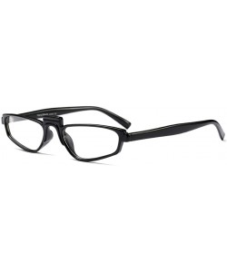 Square Small Narrow Rectangle Lady Sunglass - Black/Clear - C618DWKKZSU $10.56