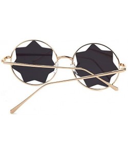 Rimless Round Sunglasses Trendy Unisex Glasses Star Mirrored Lens Circle Sunglasses - Gold Frame Green Lens - C118HG0R33A $27.72
