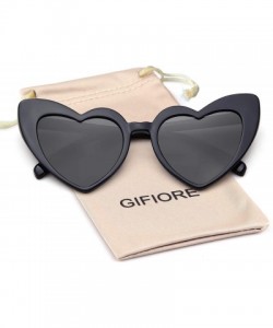 Rimless Clout Goggle Heart Sunglasses Vintage Cat Eye Mod Style Retro Kurt Cobain Glasses - Black Frame Grey Lens - C818SMSS3...