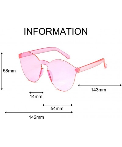 Rimless Heart Shaped Love Rimless Sunglasses One Piece Transparent Candy Color Frameless Glasses Tinted Eyewear - L - CF1903Y...