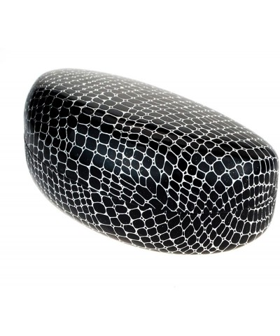 Oval Sunglasses & Eyeglasses Protective Hard Case Oval Shape Reptile Print - Black Silver - C9187C887KM $23.90