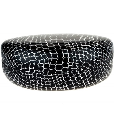 Oval Sunglasses & Eyeglasses Protective Hard Case Oval Shape Reptile Print - Black Silver - C9187C887KM $12.96