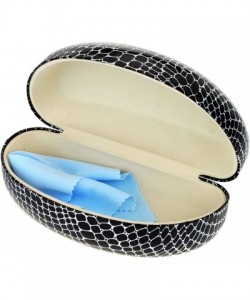 Oval Sunglasses & Eyeglasses Protective Hard Case Oval Shape Reptile Print - Black Silver - C9187C887KM $12.96