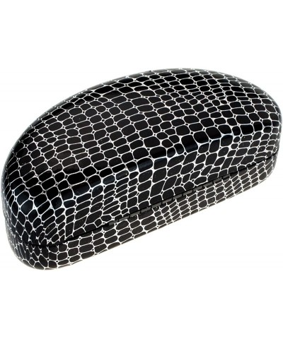 Oval Sunglasses & Eyeglasses Protective Hard Case Oval Shape Reptile Print - Black Silver - C9187C887KM $12.96