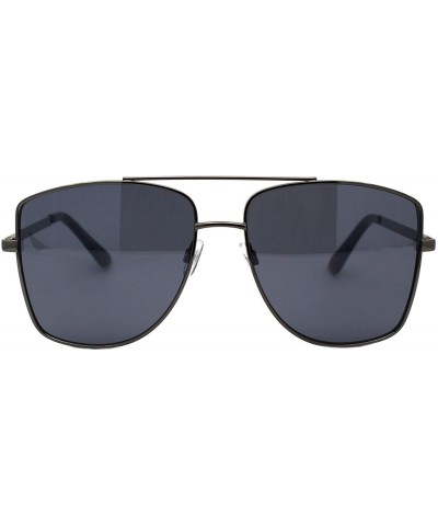 Square Air Force Sunglasses Unisex Fashion Square Metal Frame Pilot Shades UV 400 - Gunmetal (Black) - CY196A0OUY5 $26.67