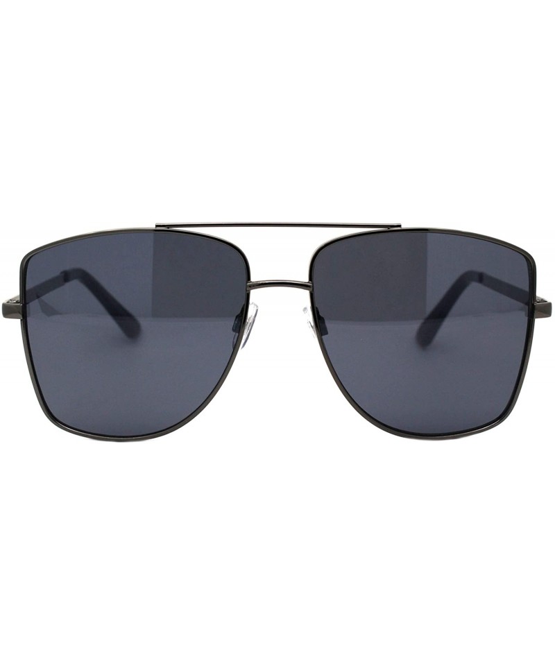 Square Air Force Sunglasses Unisex Fashion Square Metal Frame Pilot Shades UV 400 - Gunmetal (Black) - CY196A0OUY5 $9.30