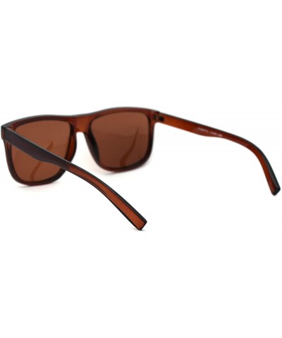 Rectangular Polarized Mens Oversize Hipster Horn Rim Plastic Sunglasses - All Brown - C818YZIW4HT $14.87