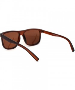 Rectangular Polarized Mens Oversize Hipster Horn Rim Plastic Sunglasses - All Brown - C818YZIW4HT $14.87