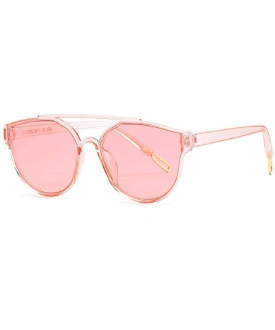 Oval Unisex Sunglasses Retro Black Drive Holiday Oval Non-Polarized UV400 - Pink - C618R6Z8W76 $15.74
