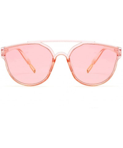 Oval Unisex Sunglasses Retro Black Drive Holiday Oval Non-Polarized UV400 - Pink - C618R6Z8W76 $10.42