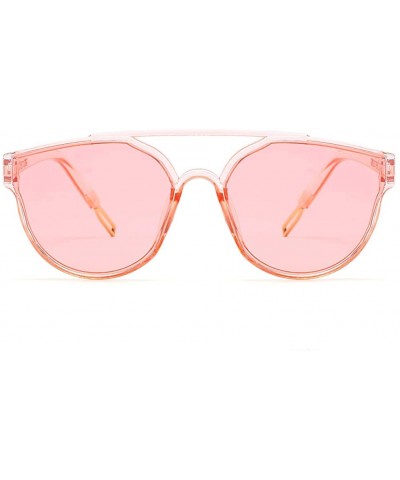 Oval Unisex Sunglasses Retro Black Drive Holiday Oval Non-Polarized UV400 - Pink - C618R6Z8W76 $10.42