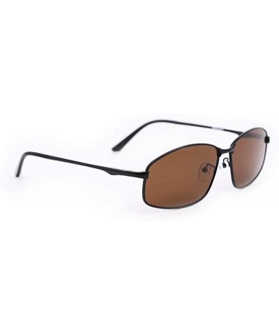Aviator Polarized Sport Mens Sunglasses Metal Frame Driving Shades 100% UV protection - Brown - C018S39LC5A $27.43