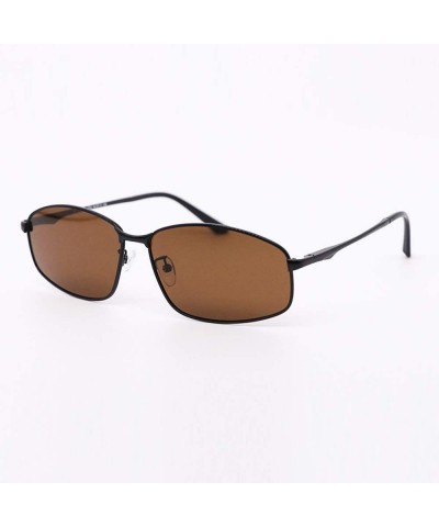 Aviator Polarized Sport Mens Sunglasses Metal Frame Driving Shades 100% UV protection - Brown - C018S39LC5A $12.15