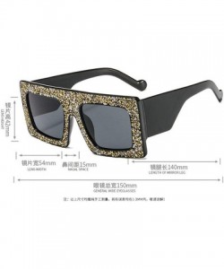 Square Vintage Sunglasses Designer Diamond Gradient - Black&clear - CQ18SICRWM7 $11.04