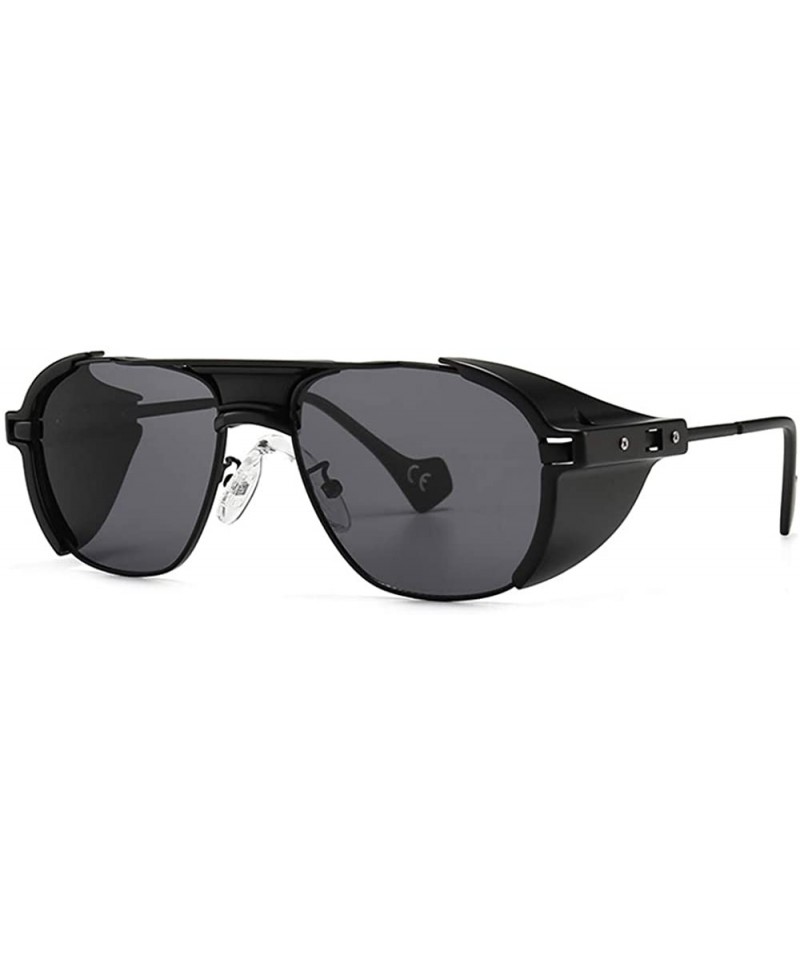 Aviator Punk Sunglasses for Men Aviator Eyewear Women Steam Punk Side Shield Sunglasses Designer Sun Glasses - CN194WXOZAQ $1...