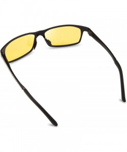 Sport Polarized Night Vision Driving Glasses for Men Anti Glare Sunglasses - Sand Black Frame Black and Red Plaid Legs - CS19...