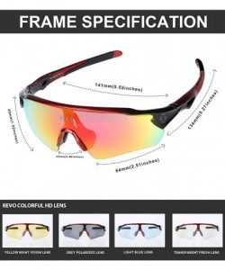 Goggle Polarized Sunglasses Interchangeable Baseball - 0021red - CH18SM7TNR4 $18.07