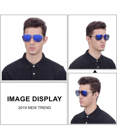 Aviator Military Style Classic Aviator Sunglasses for Men Large Metal Frame UV 400 Protection - CD18Q8W8K3Q $9.30