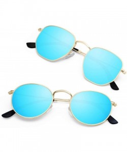Square Small Round Polarized Sunglasses Women and Men Vintage Hexagon Square Sun glasses UV400 Protection - C3197CU5N9Z $15.00