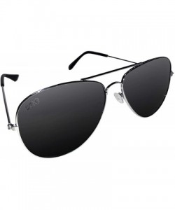 Aviator Polarized Sunglasses - Silver - CJ18XTT6IH2 $11.91