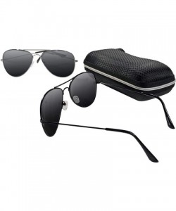 Aviator Polarized Sunglasses - Silver - CJ18XTT6IH2 $11.91