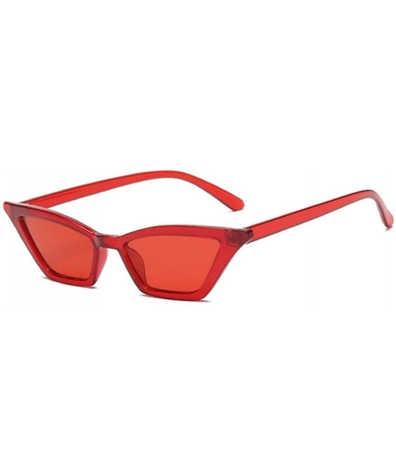 Cat Eye Small Cat Eye Sunglasses for Women UV400 - C8 Red Red - CV1989WSWT7 $11.81