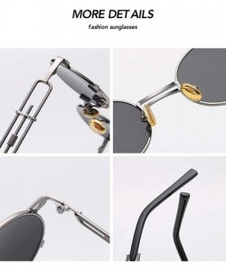 Round Retro Steampunk sunglasses metal Round sunglasses for men women portection eyes Vintage sunglasses - 9 - CC18AU0DZQW $1...